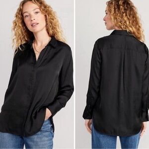 Old Navy Black Relaxed Button Down Shirt
